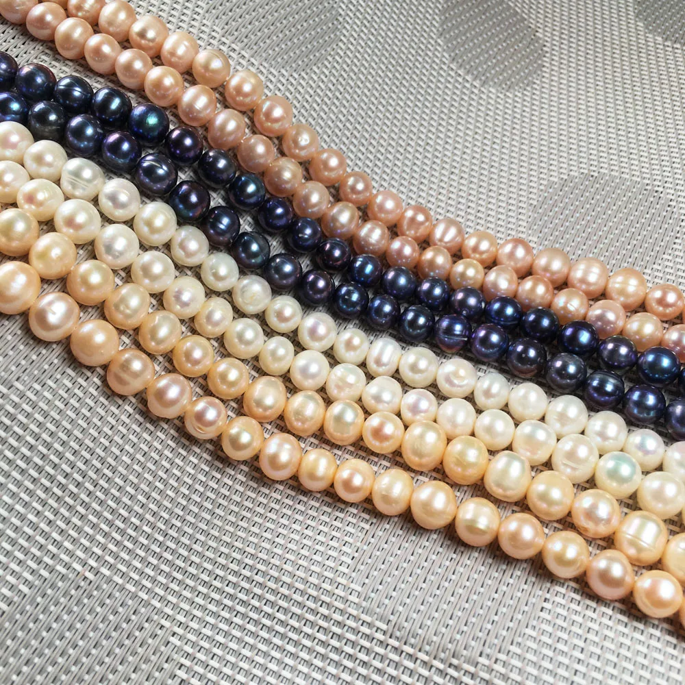 Round Shape Natural Freshwater Pearl Beading Loose Spacer Beads Bracelet Neckalce Fine Jewelry For DIY Making Accessories