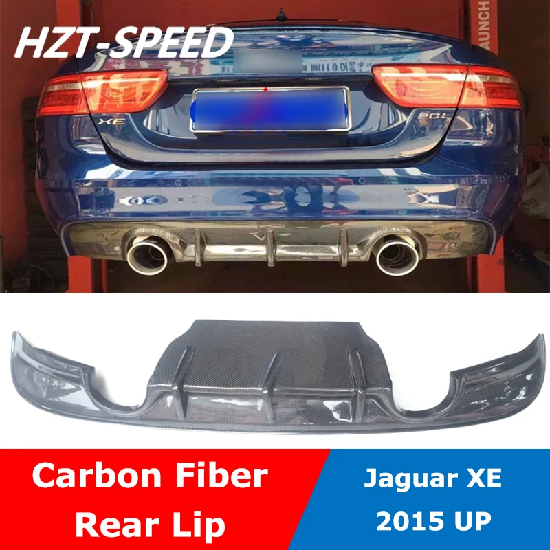 XE Carbon Fiber Bilateral Single And Four Out Rear Diffuser Back Bumper Lip Spoiler For Jaguar XE 2015 UP