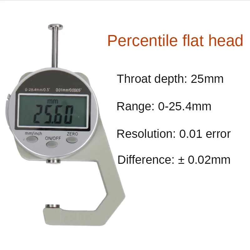 Portable Large LCD Electronic Mini 0.01 Digital Thickness Gauge Meter 0-25.4 mm For Paper Leather Wood Board Measuring Tool