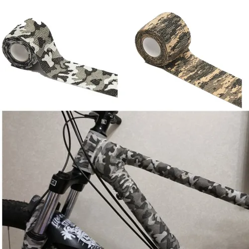 Pegatina protectora de camuflaje para bicicleta, cinta retráctil no tejida resistente a los arañazos para marco de bicicleta de montaña, protector de horquilla delantera
