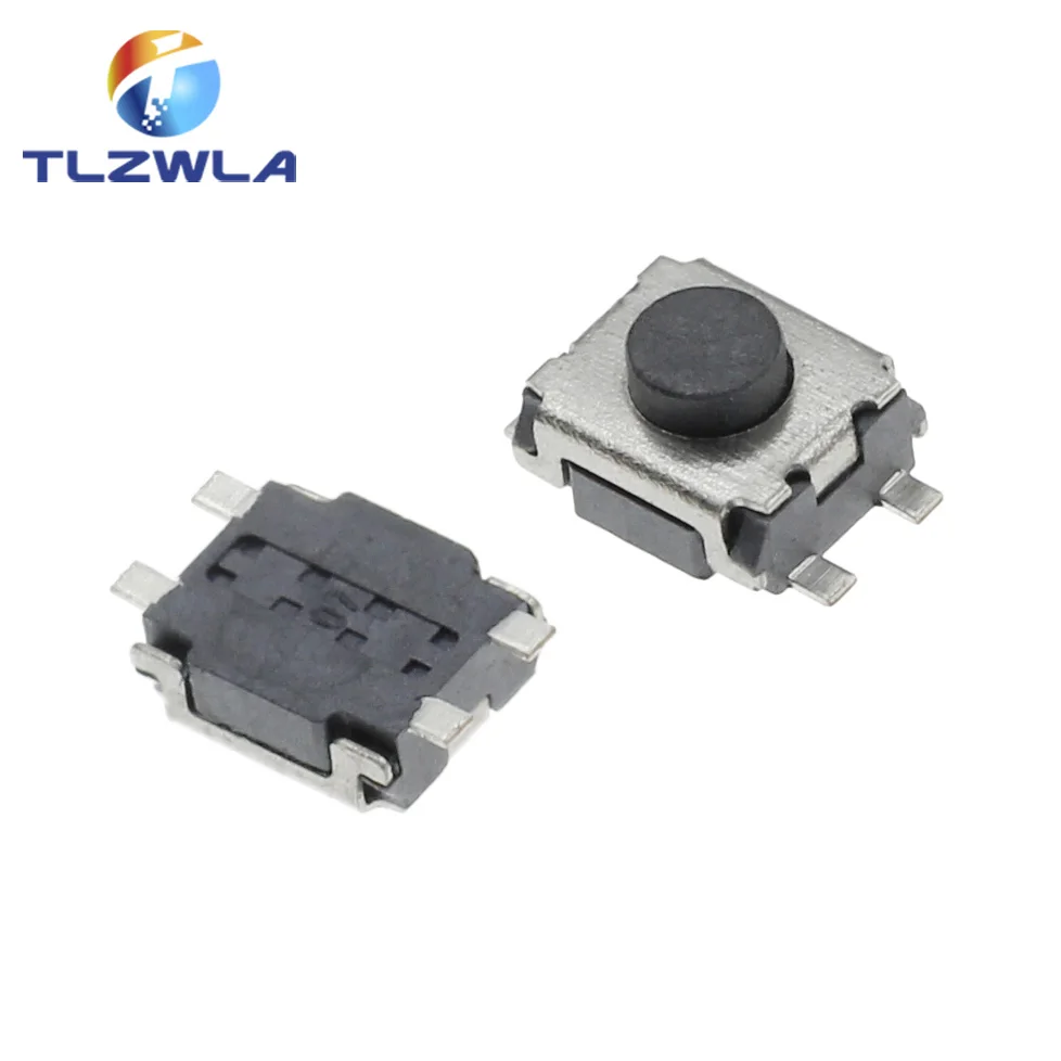 100PCS/LOT 3*4*2 mm SMD Switch 4 Pin Touch Micro Switch Tact Push Button Switches 3x4x2H Mini Buttons