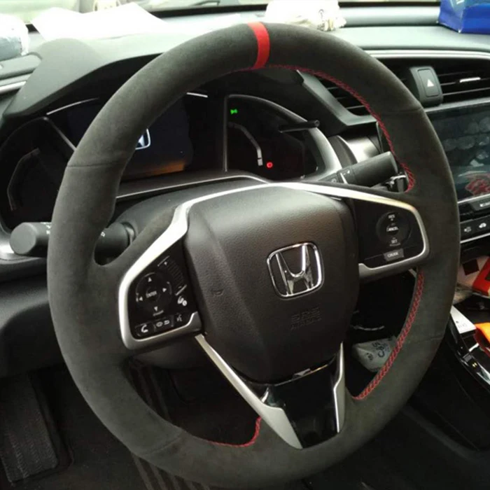 For Honda SPIRIOR Vezel XRV Accord Civic City Avancier FIT DIY custom leather steering wheel cover suede anti-skid