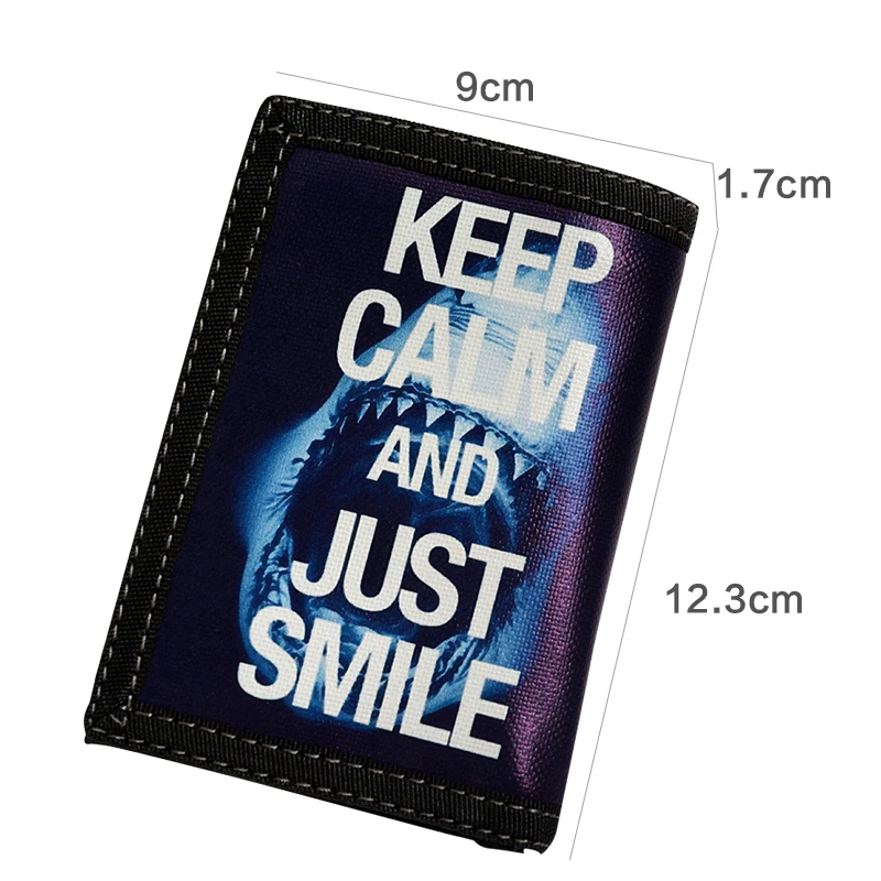 Men\'s Nylon Anime Print Wallet Creative Writing Graffiti Student Wallet Zipper Short Design Men Purse Magic Multifunctional 3 Fo