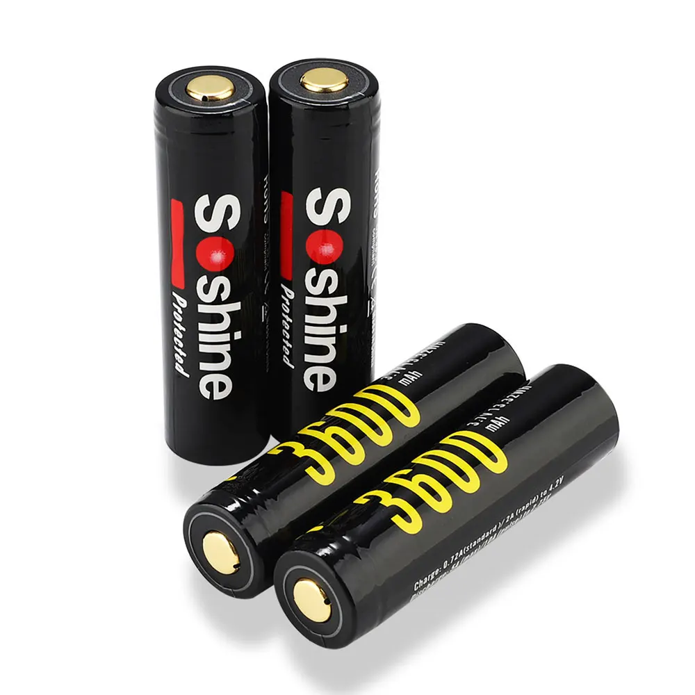 Soshine High Capacity 18650 3.7V 3600mAh Rechargeable Battery Protected High Discharge Li-ion Batteries Battery box