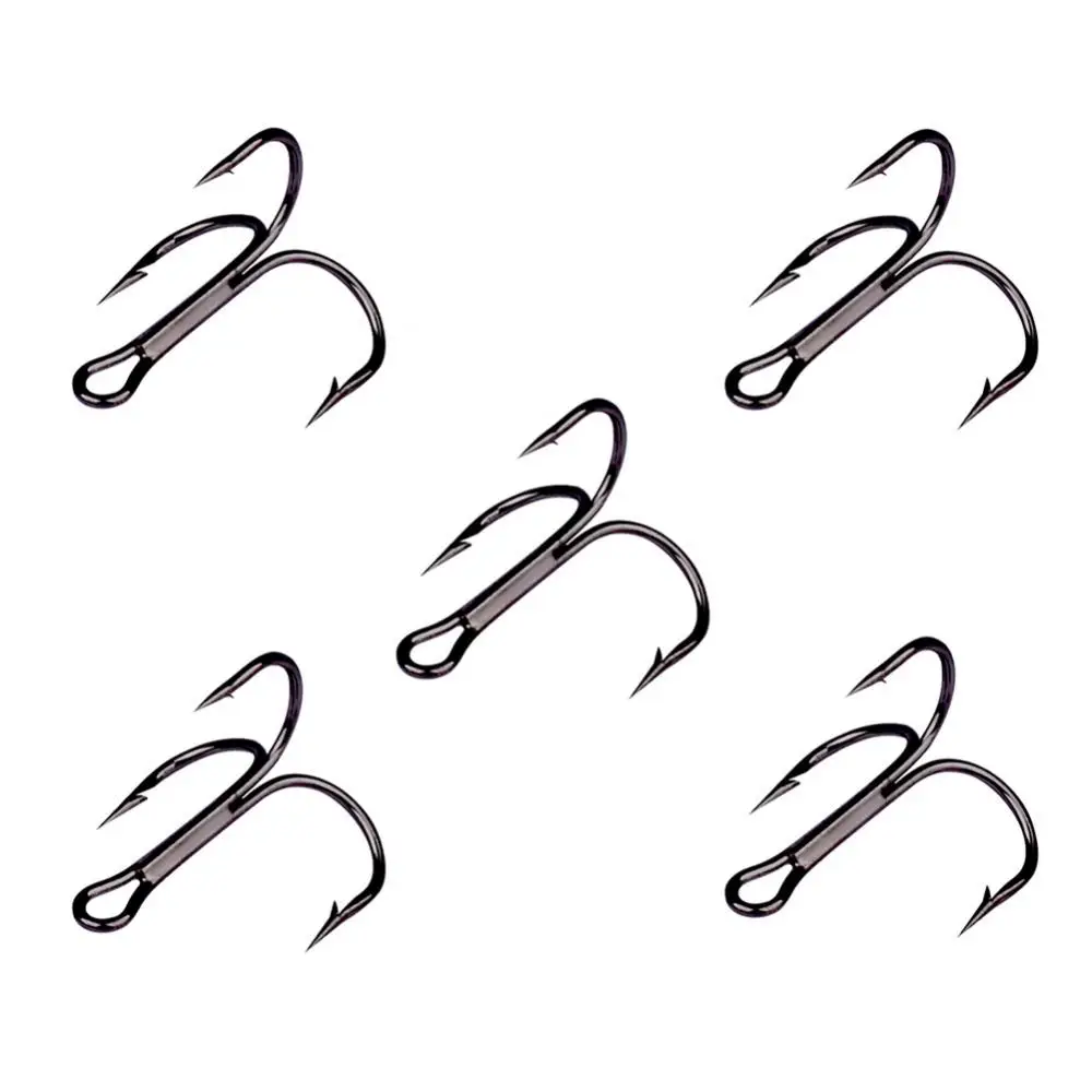 50Pcs #2/4/6/8/10 Japan Fish Hook High-carbon Steel Crank Outdoor Fishing Lure Bait Triple Hooks Fishing Tackle Tool