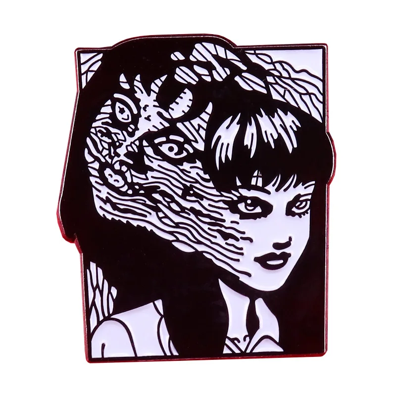 Uzumaki Junji Ito Tomie Horror Goru Enamel Brooch Pin Lapel Hard Metal Pins Brooches Badges Exquisite Jewelry Accessories