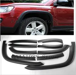 For Jeep Compass 2011 2012 2013 2014 2015 Car Wheel Eyebrow Trim Rubbing Bumper strip Decorative stickers 10Pcs/Set Car Stylings