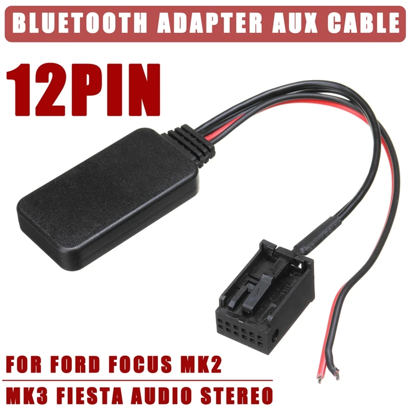 12-Pin Car Wireless Bluetooth Module Music Adapter Stereo Auxiliary Receiver Aux Audio Cable For Ford For Focus Mk2 Mk3 For Fies