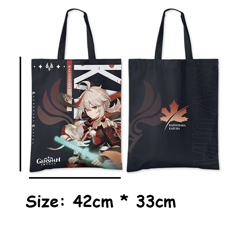 Game Impact Lyney Furina Cosplay Canvas Tote Bag Neuvillette Wriothesley Alhaitham Nahida Wanderer Kids Collection Gifts