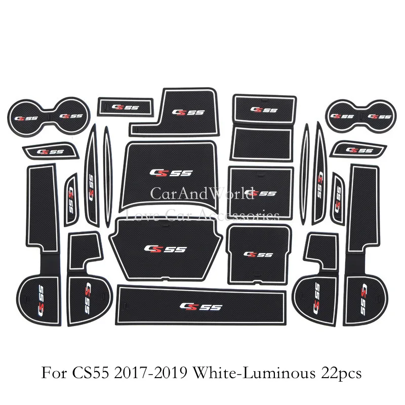 

For Changan CS55 2017-2019 CS55 plus 2020 Interior Non-slip Cup Mats Anti Slip Door Groove Gate Slot Pad Mat Car Accessories