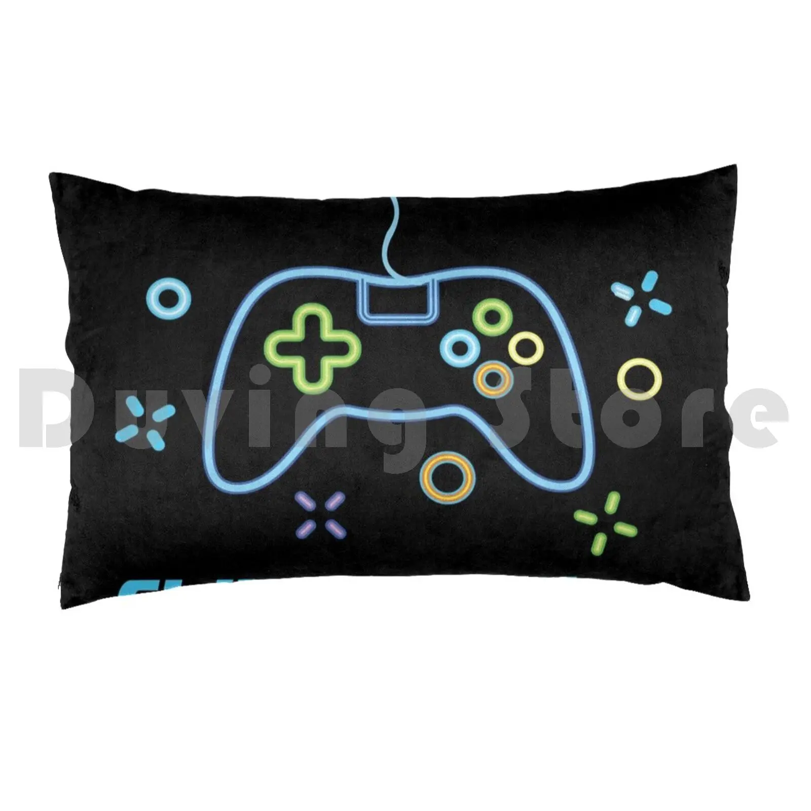 Pillow Case Chill And Play Hat Gaming Gamer Games Geek Nerd Game Neon Game Gamer Guy Arcade Dice Rpg