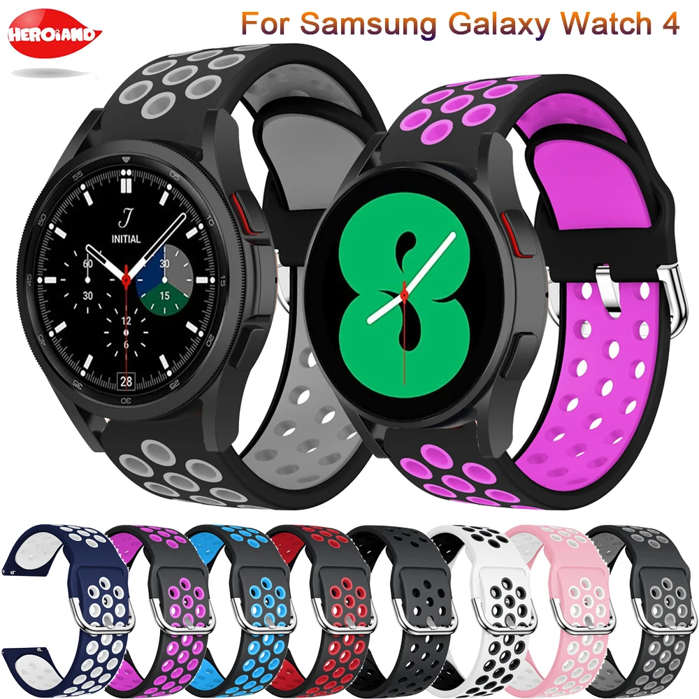 New Sport Strap For Samsung galaxy watch 4 40mm 44mm Classic 46mm 42mm Strap Silicone Bracelet Watchband Replacement Band Correa