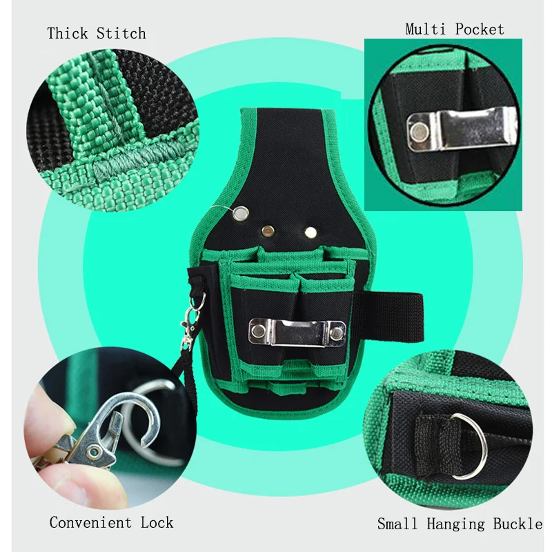 Waist-Mounted Tool Bag Multi-Function Tool Bag Hardware Tool Storage Bag Wrench Plier Jack Repair Kit Adjustable Belt StorageBag