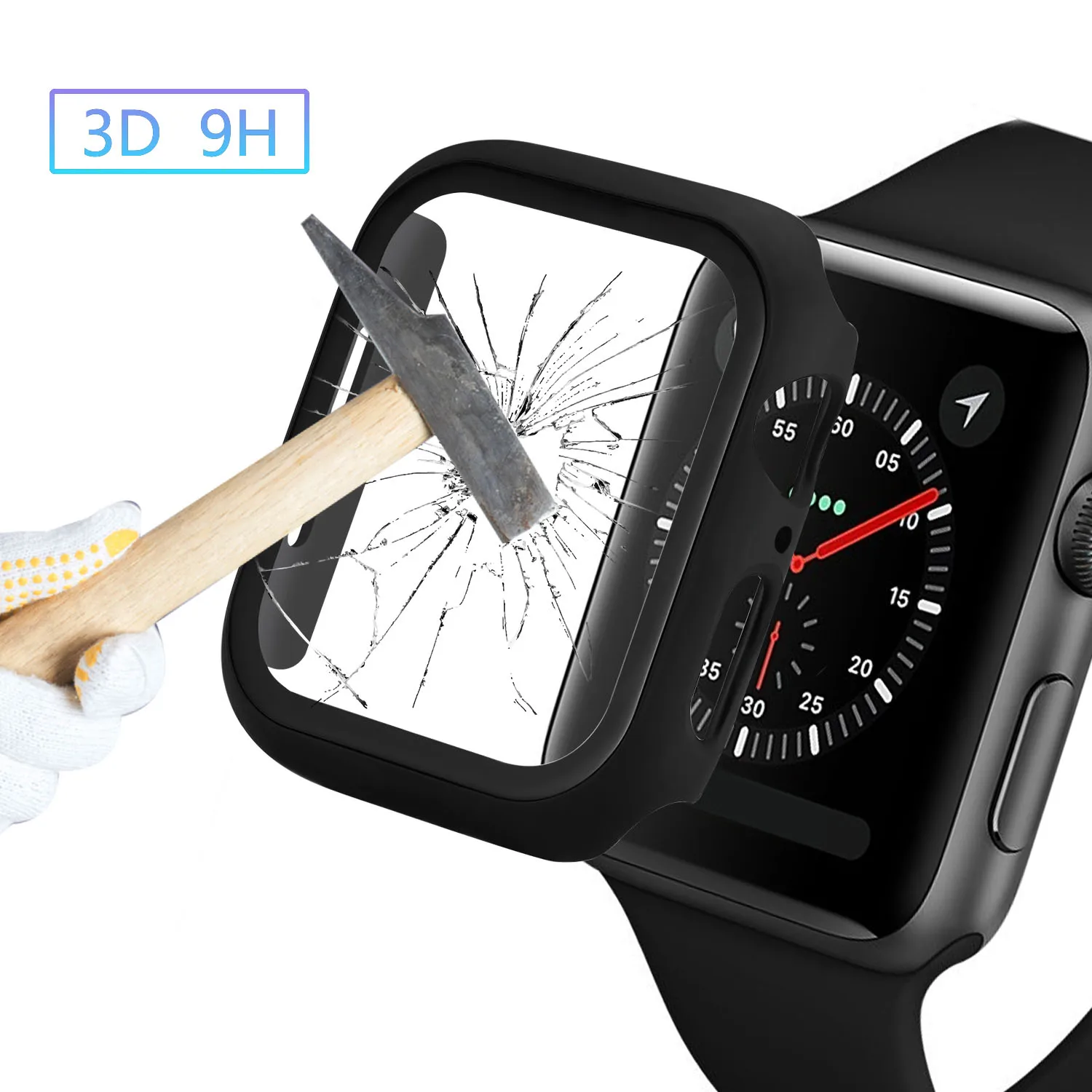 3D 9H Kính Cường Lực Dành Cho các Dòng Đồng Hồ Apple 2 3 4 Ốp Lưng Dùng Cho Iwatch 38mm 40mm 42mm 44mm Màn Hình Bộ Phim