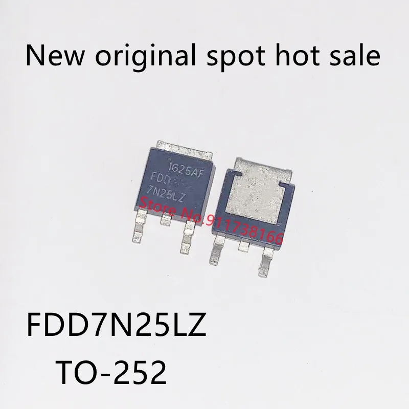 10PCS/LOT   New original FDD7N25LZ   7N25LZ  N channel field effect tube  250V  6.2A TO-252 patch