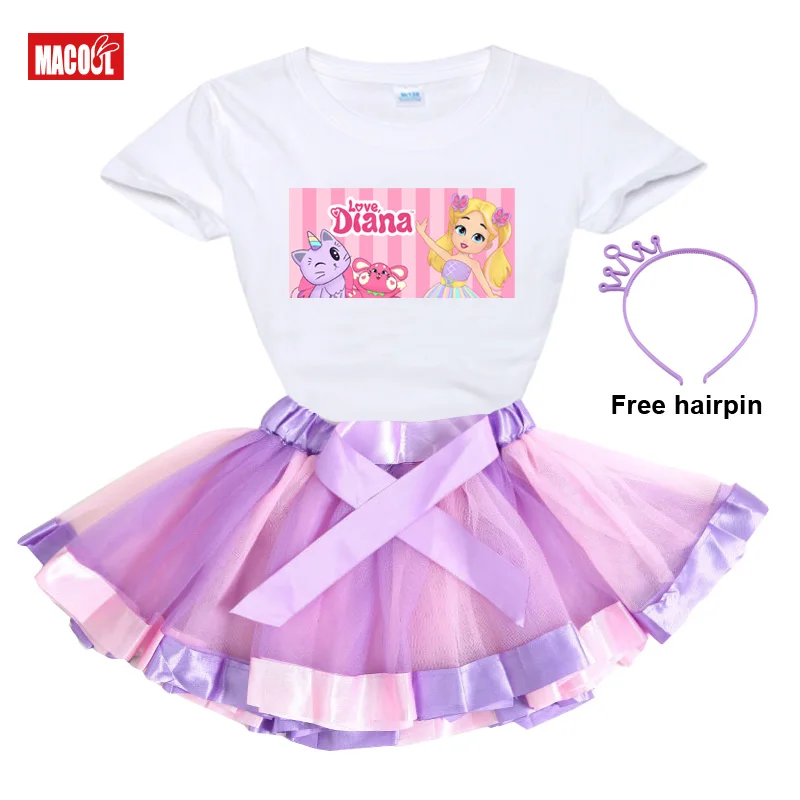 

Tutu Dress Suit Children Clothing Summer Girl Clothes Set Rainbow Dress Skirt Kid Clothing Toddler Baby TShirt Outfit Princess