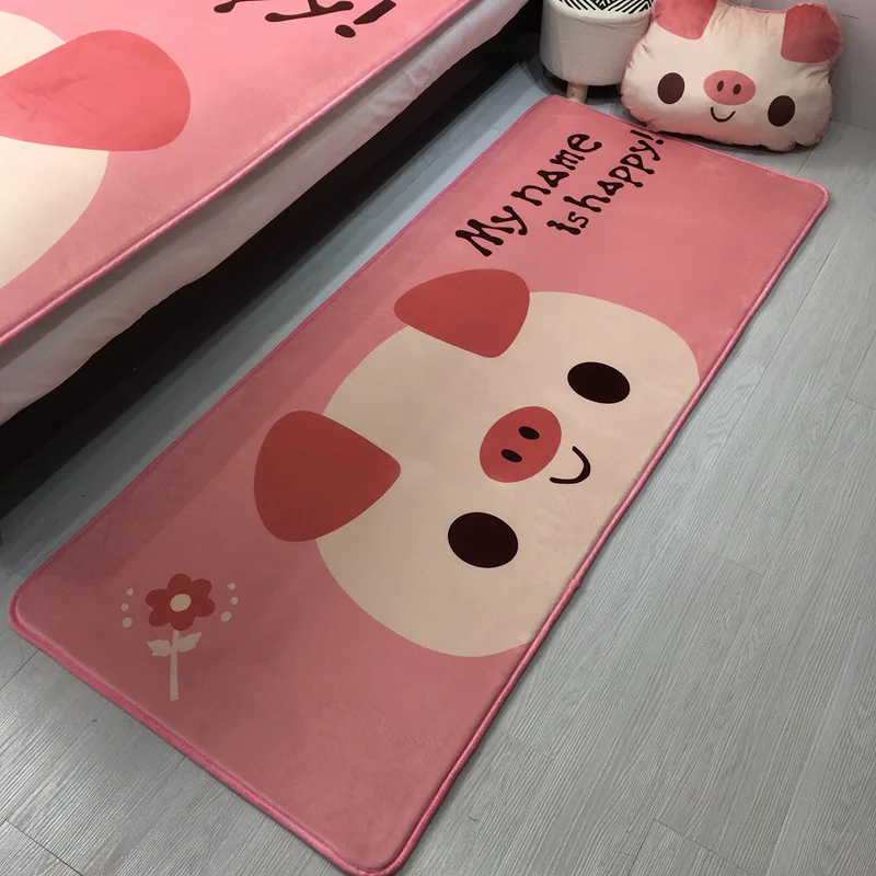 Anime piggy Bedroom Carpet Girl Rug Small Carpets Dormitories Rugs Bedside Room Young Baby Vinylic Large Modern Living Bohemian