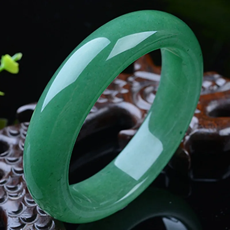 Natural Green Aventurine Bangles For Women Inner Diameter 58-60mm Round Natural Stone Fashion Bracelet Bangle