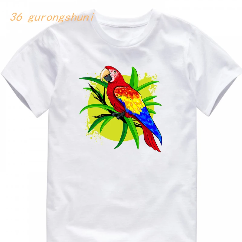 T เสื้อสำหรับหญิงเสื้อผ้าการ์ตูนตลก Parrot เด็กเสื้อผ้าเด็กสาวกราฟิกเสื้อ T เสื้อผ้าเด็ก gratis Ongkir