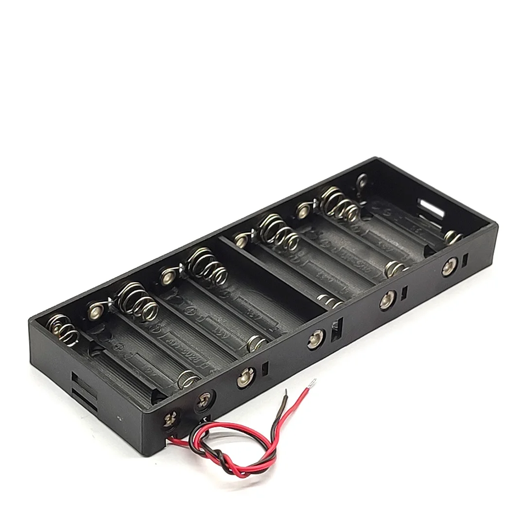 10 Slot AA Battery Holder 10AA Battery Box Case AA Battery Storage Case 10 AA 15V Battery Case With Line DIY