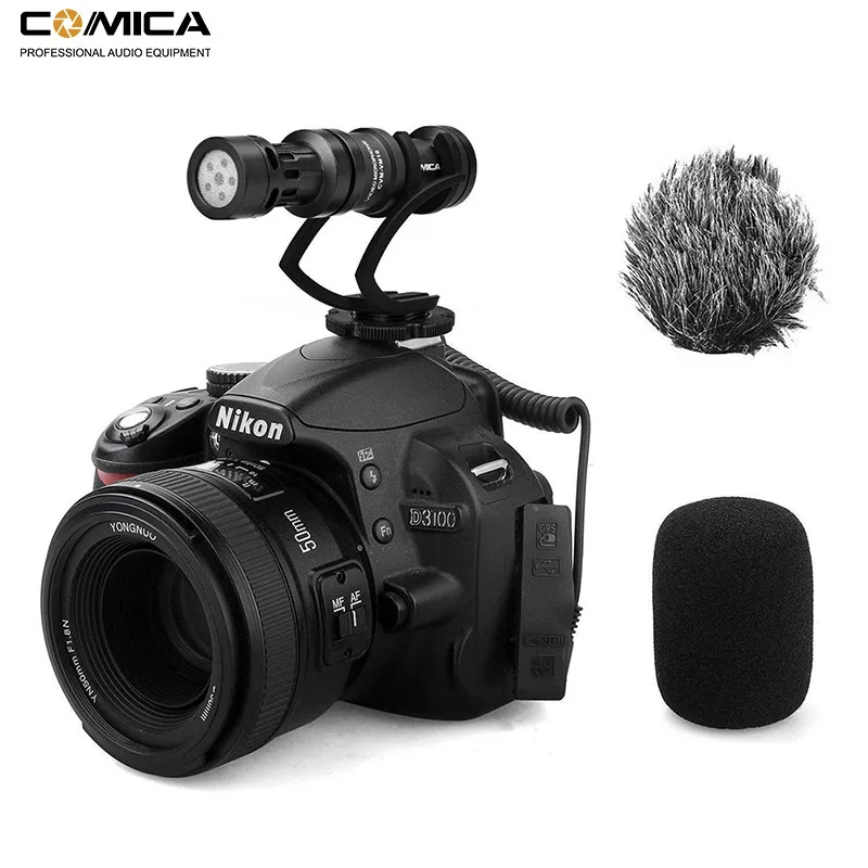 Comica CVM-VM10II gravação microfone condensador dslr câmera smartphone redução de ruído studio mic para vlog vídeo entrevista ao vivo