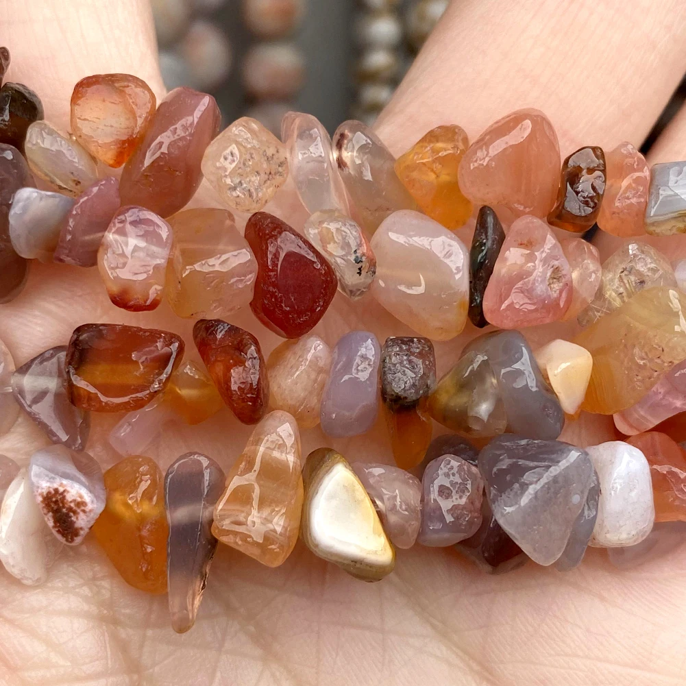 الطبيعية 3-12 مللي متر غير النظامية الحصى الجزع حجر الخرز رقائق فضفاضة الخرز الخرز لصنع المجوهرات عقد دي اي واي سوار الإكسسوار #5