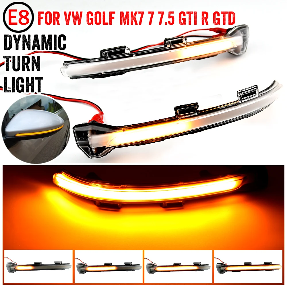 For Volkswagen Golf MK7 7 GTI R GTD Dynamic Blinker LED Turn Signal Rline Touran Mirror Light 2013 2014 2015 2016 2017