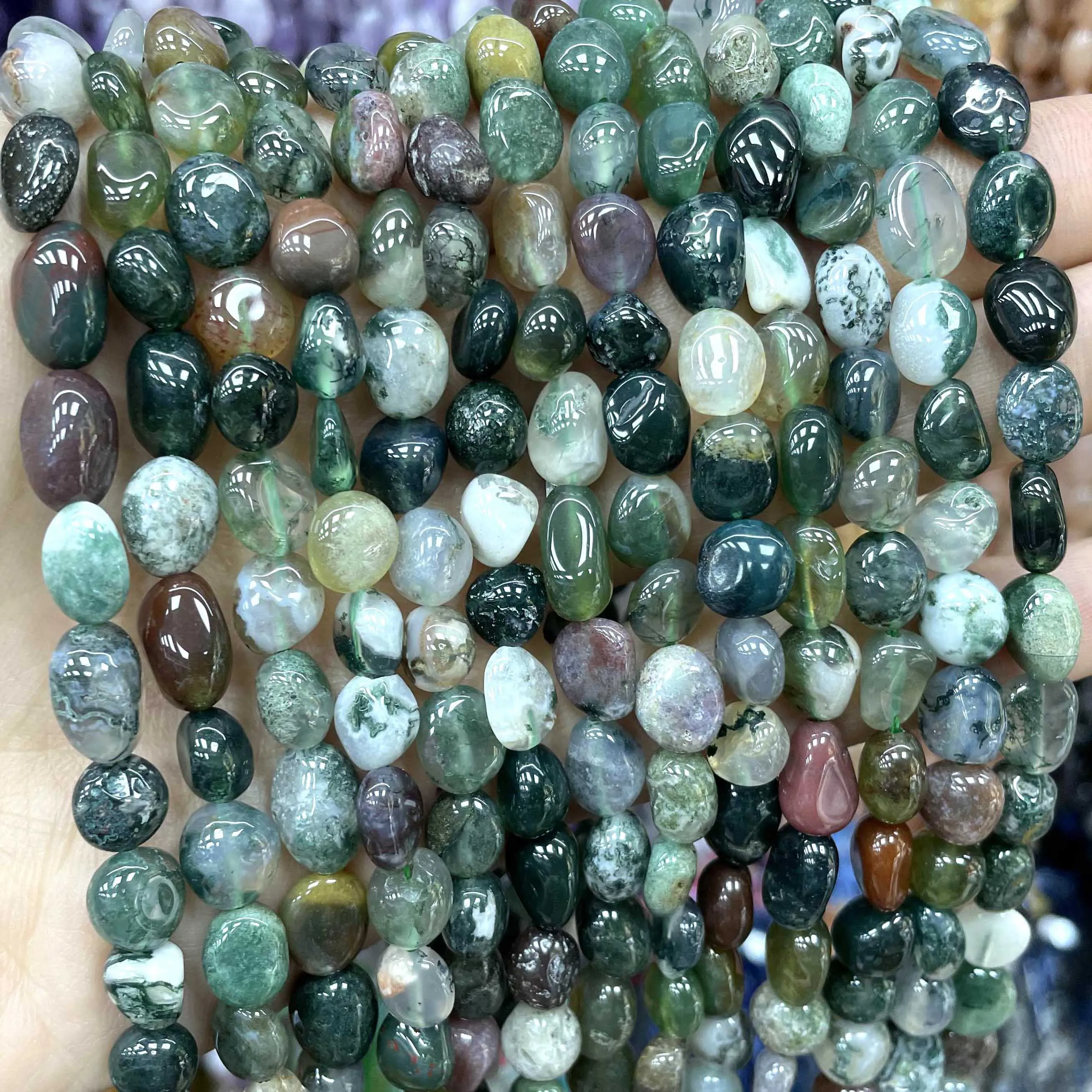 5-12mm Natural India Agates Loose Spacer Stone Beads For Jewelry Making DIY Necklace Bracelet Accessories Material 15\