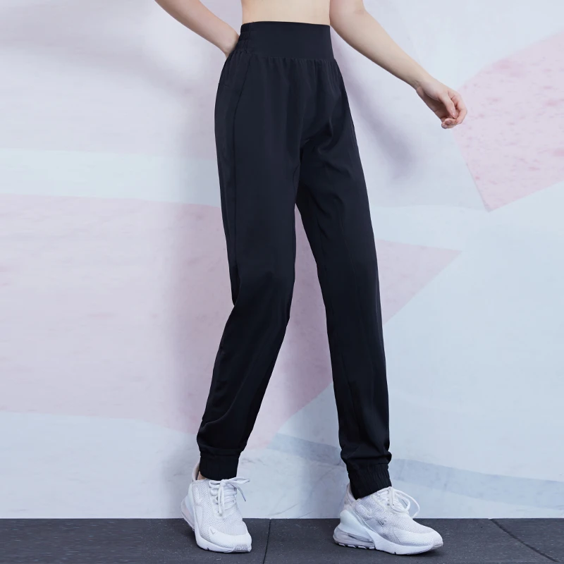 Women's Running Pants Elastic Waist Jogging Quick Dry Trousers Loose Fitness Training Sweatpants Female Solid Sportswear