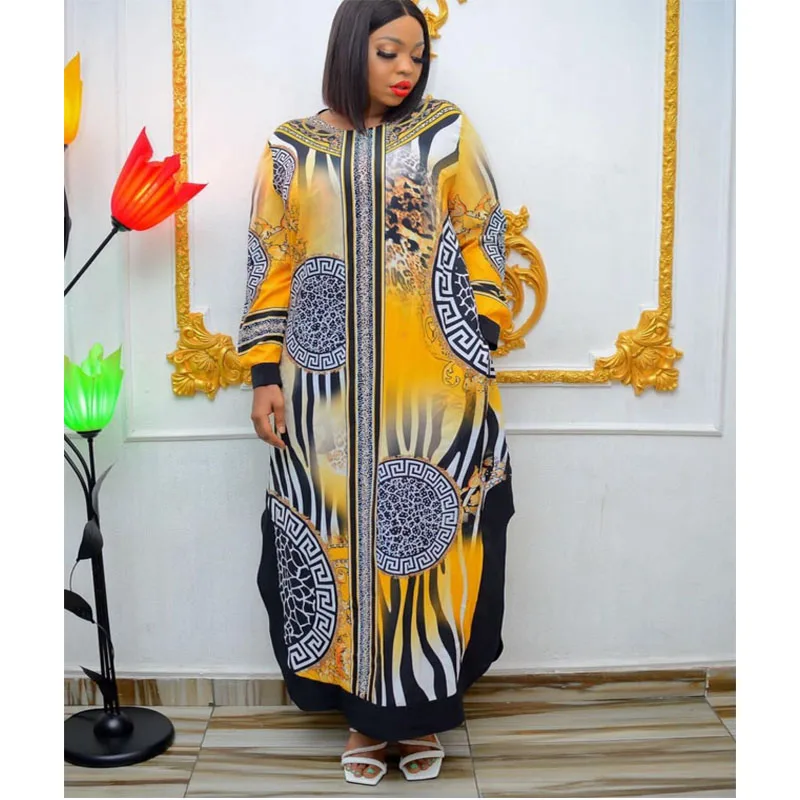 2023 New Fashion Chiffon Materical  Traditional Design African Long Dress For  Lady（F1#）