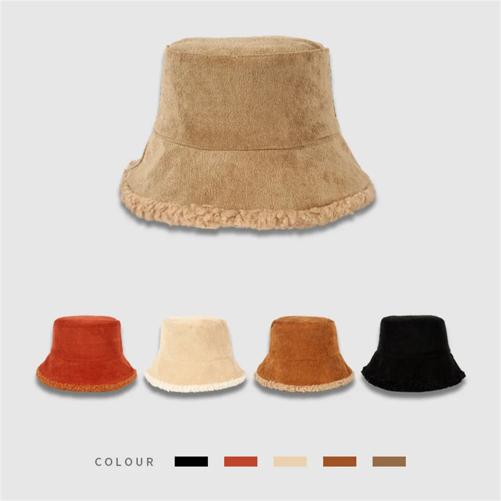 Autumn And Winter Fashion New Suede Warm Hat Fisherman Hat Women Men Fishing Hat Autumn Winter Cotton Lamb Warm Panama Cap