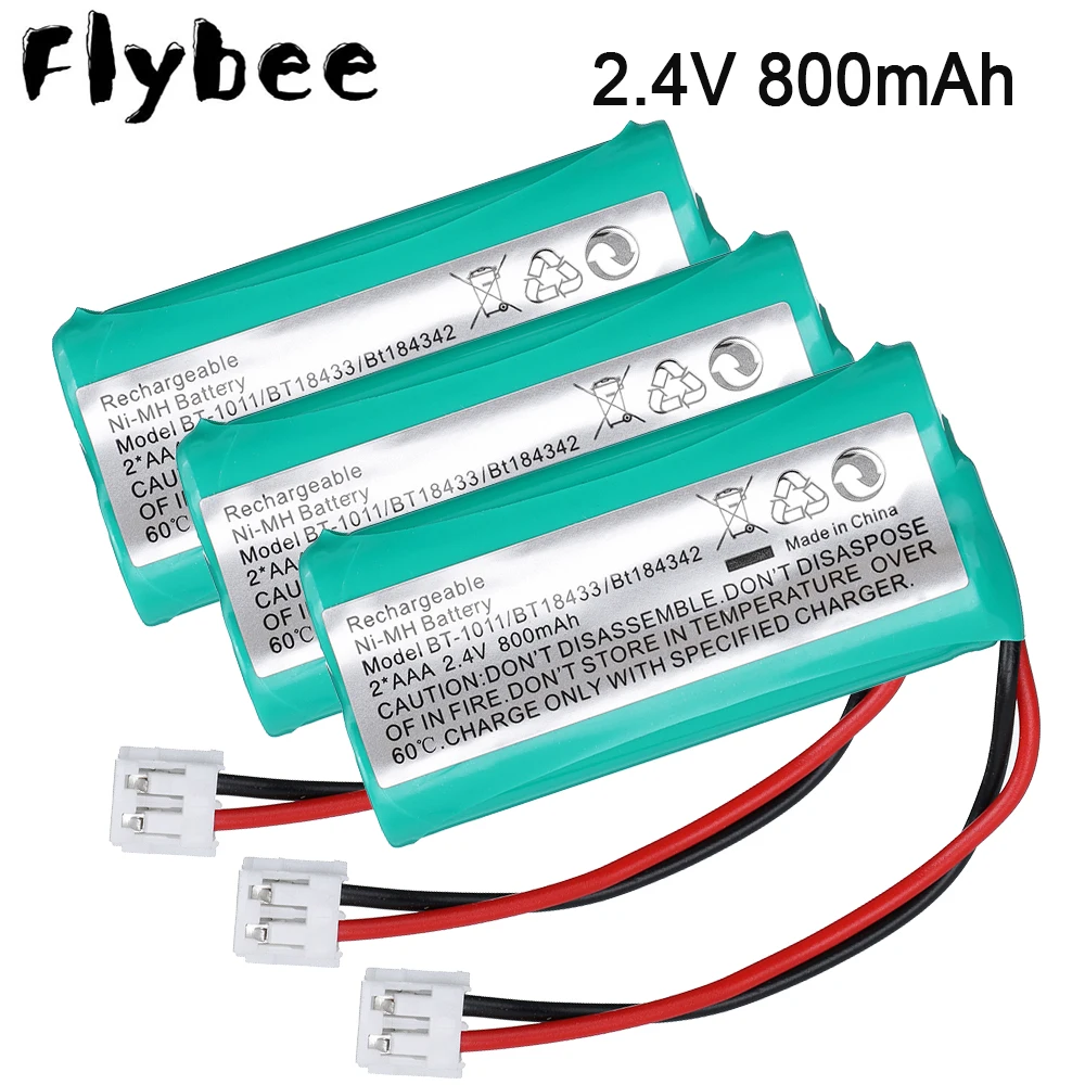 2.4V Cordless Phone Battery 2*AAA 2.4V 800mAh NI-MH Rechargeable Battery for UnidenBT-1011 BT-1018 BT1011 BT1018 BT8001 BT-694