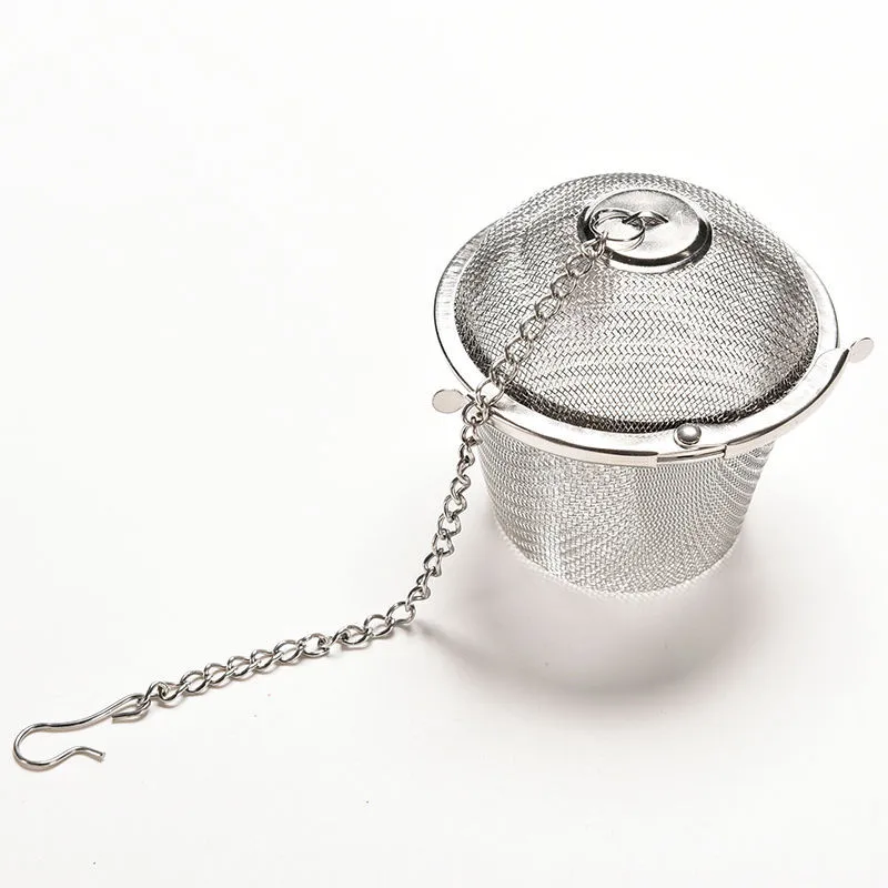 Reusable Stainless Mesh Herbal Ball Tea Spice Strainer Teakettle Locking Tea Filter Infuser Spice Kitchen accessories