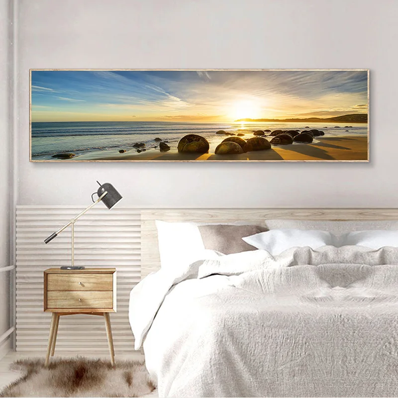 

Sunset Landscape Canvas Paintings On The Wall Desert Beach Posters And Prints Wall Art Long Pictures For Living Room Decoration