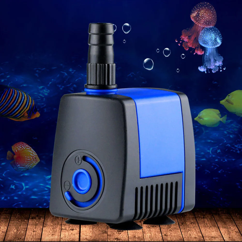 Mini bomba submersível para aquário, tanque de peixes, lago, fonte hidroponia, fluxo ajustável, 220v,-l/h