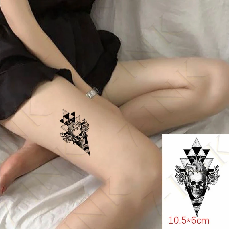 Waterproof Temporary Tattoo Sticker Graphics Skeleton Flower Body Art Flash Tatoo Wrist Leg Neck Fake Tatto For Girl Woman Men