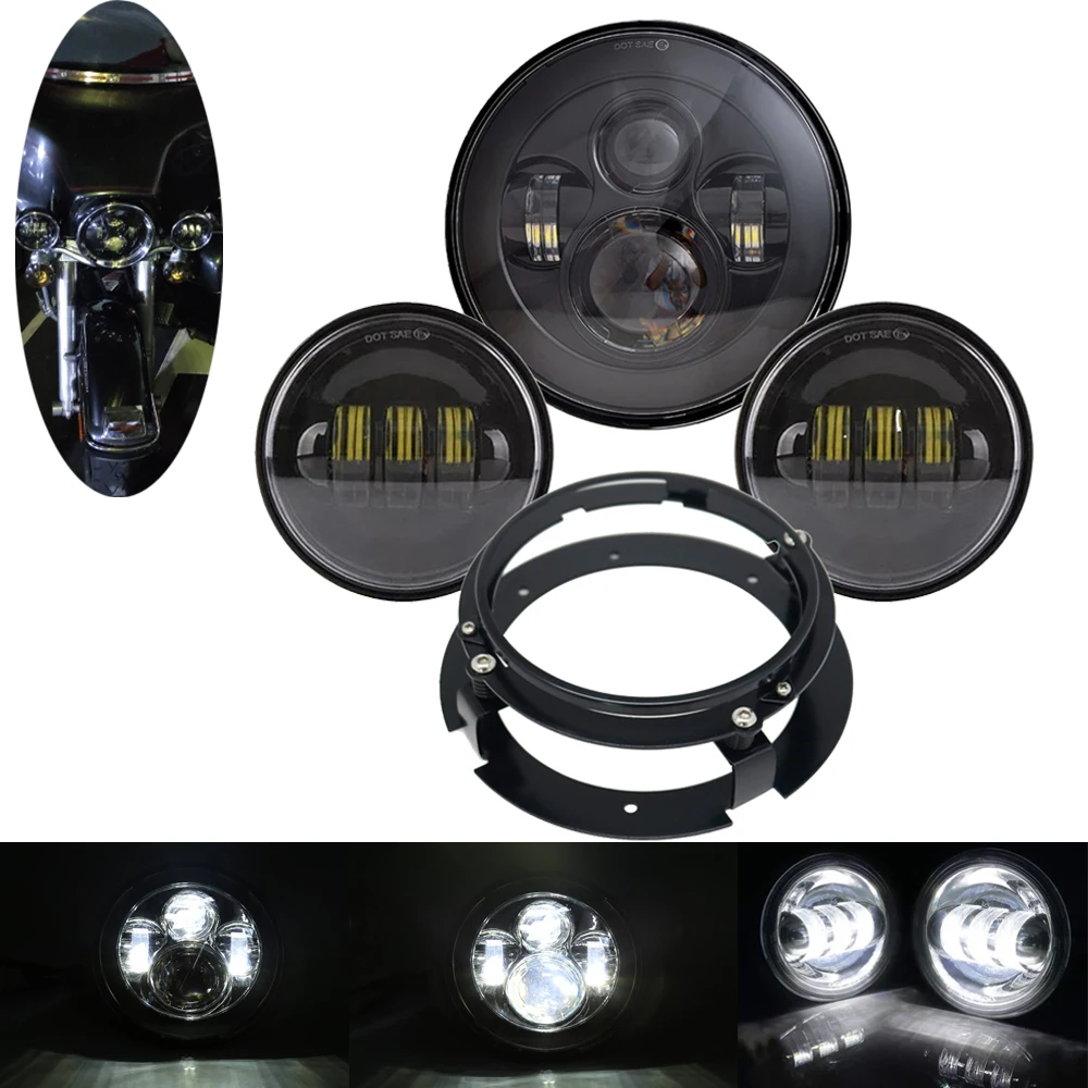 

Motorcycle Accessories 7 Inch Moto LED Headlight 4.5 Inch Fog Lamps For Motorcycle Electra Glide Softail Fat Boy Touring