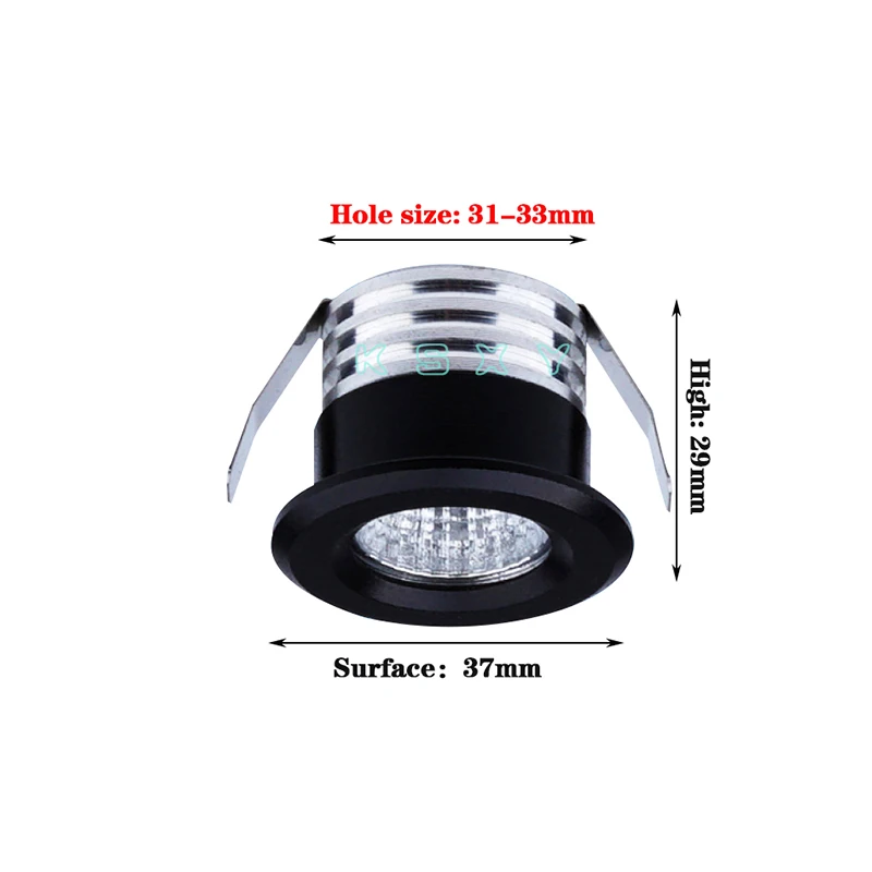 Silvery/Black/White/Golden Mini LED Downlights 3W 100V-240V Jewelry Display Ceiling Recessed Cabinet Spot Lamp