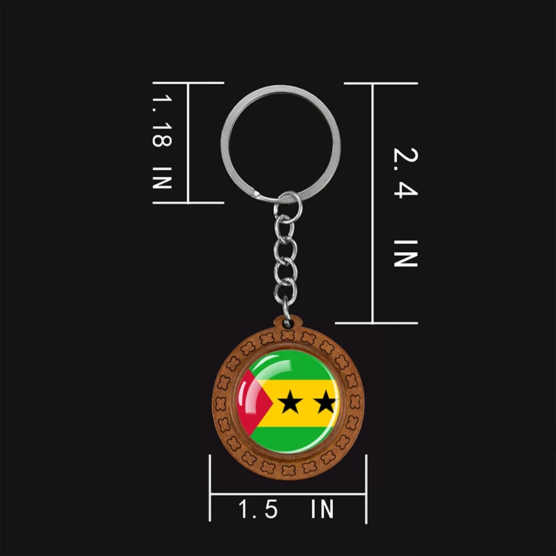 Africa Countries Flag Key Chains Algeria Libya Tunisia Somalia South Africa Flag Glass Dome Wooden Keychain Keyring Wood Trinket