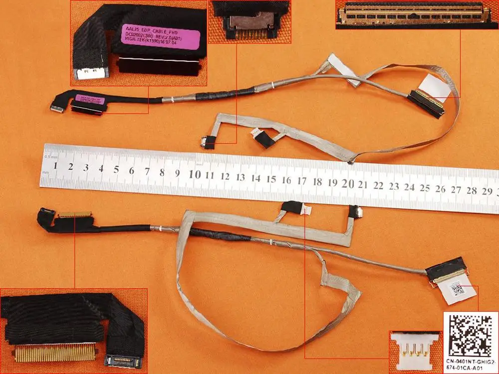 

New LCD LED Video Flex Cable For DELL 5000 5559 AAL25 With Touch 15.6" PN:DC02002C900 401NT