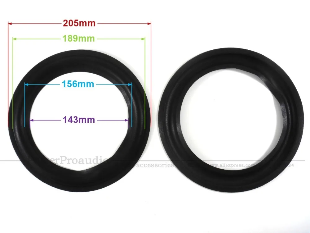 New 10 pcs /lot = 5 Pair 8 inch Woofer Repairable Parts / Speaker Foam Surround  ( 205mm / 189mm / 156mm / 143mm )