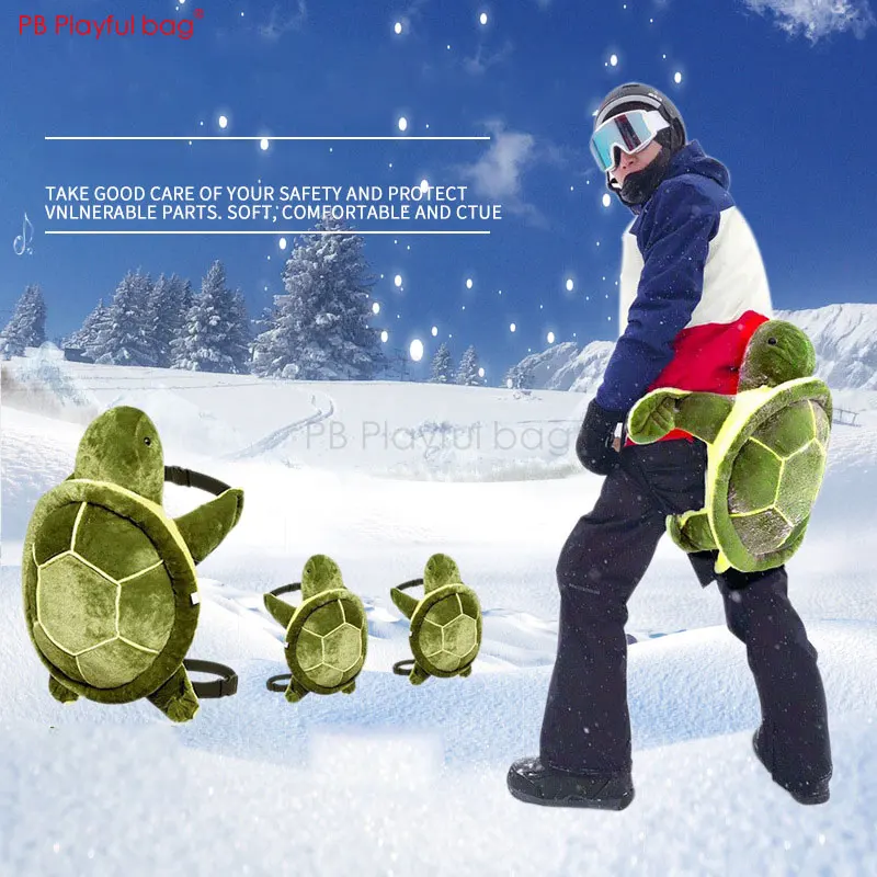 Playful bag Winter plush toy ski protective gear for kids Adult Cartoon Knee pads Hip pad Snowboard Turtle pads protection AC21