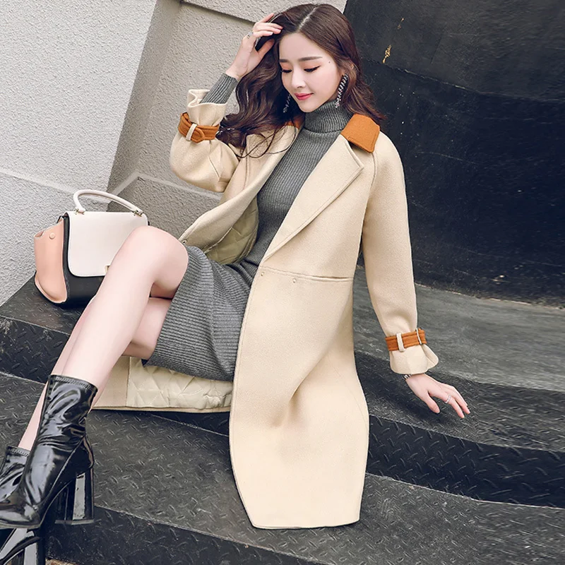 Woolen Coat Female Long Jacket Winter Coat Women Korean Wool Women's Jackets Coats Ladies Clothing Casaco Feminino KJ334