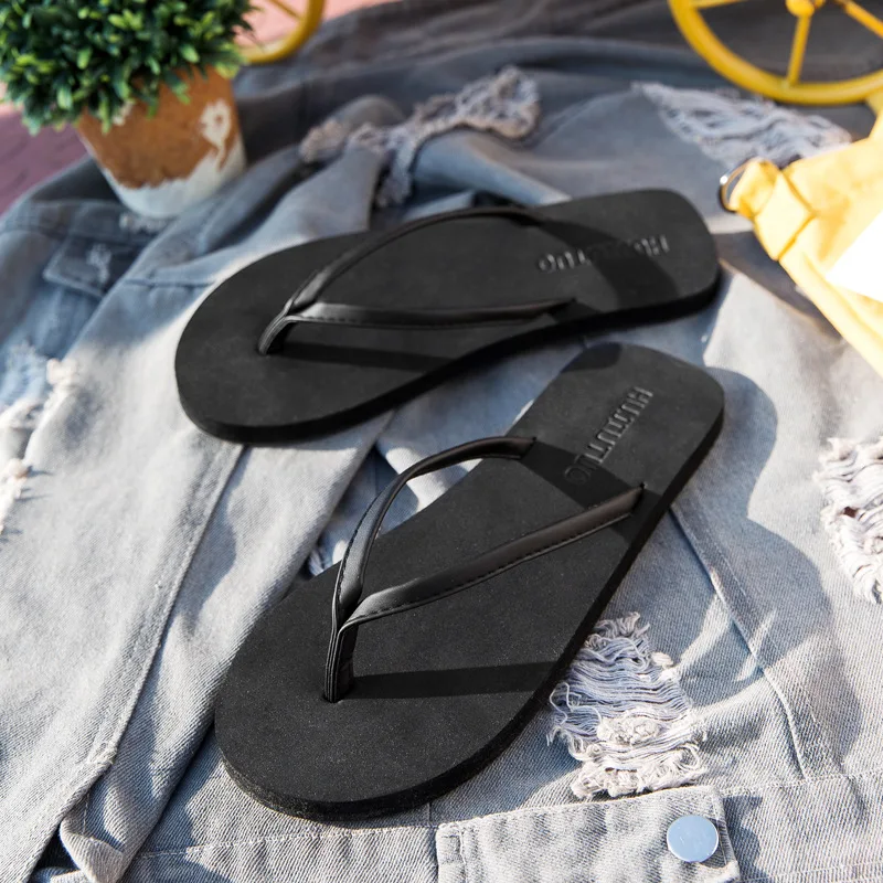 Ｗomen Flat Slippers Slip-on Summer Shoes Couples Beach Flip Flops Soft Sole Sandals Female Male Fashion Slides