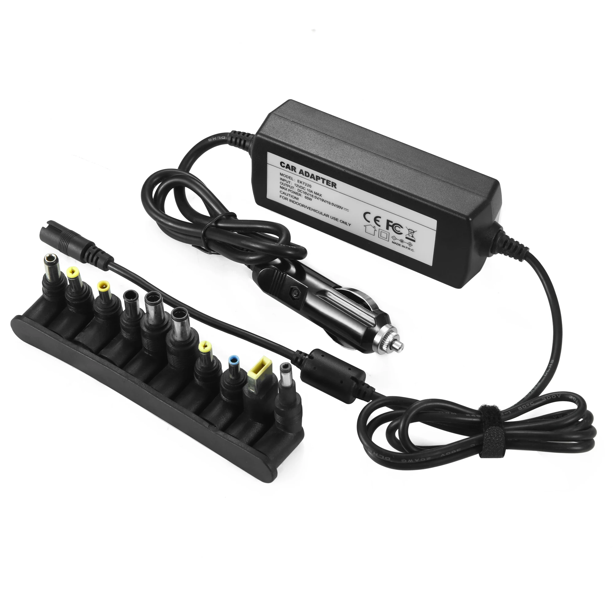 Cargador de coche Universal para portátil, adaptador de corriente CC, 65W, HP, Dell, Toshiba, IBM, Lenovo, Acer, ASUS, Samsung, Sony, Fujitsu, notebook