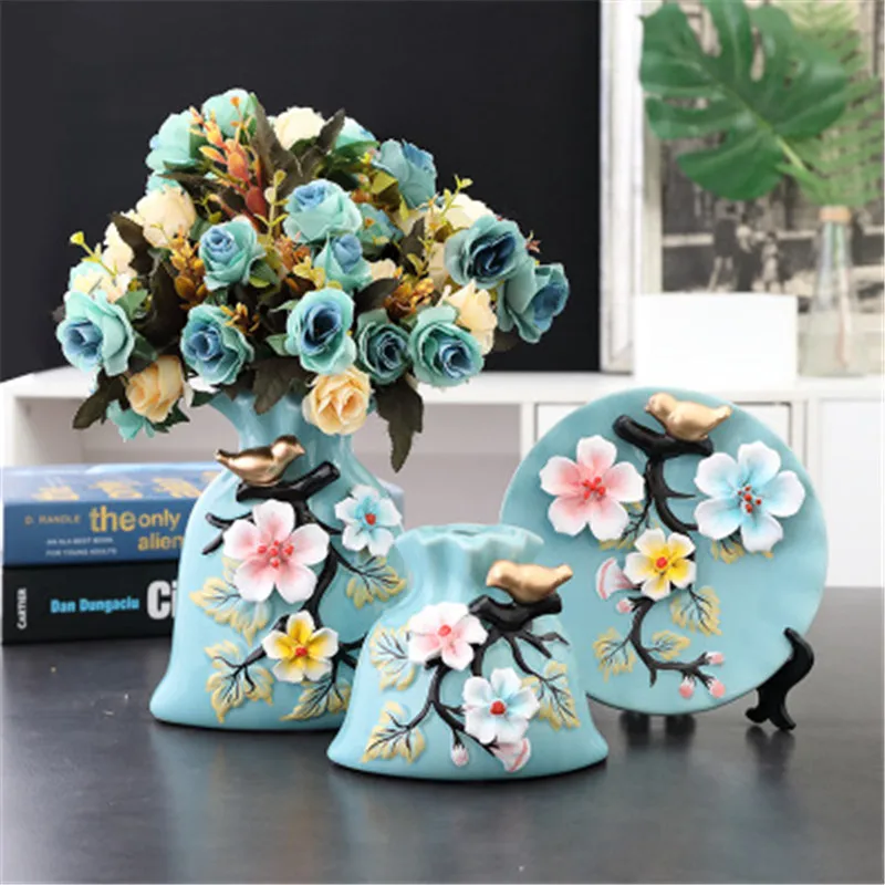 Modern Simple Ceramics Vase Stereoscopic Simulation Flower Plating Bird Hydroponic Flower Implement Desktop Decoration X2282