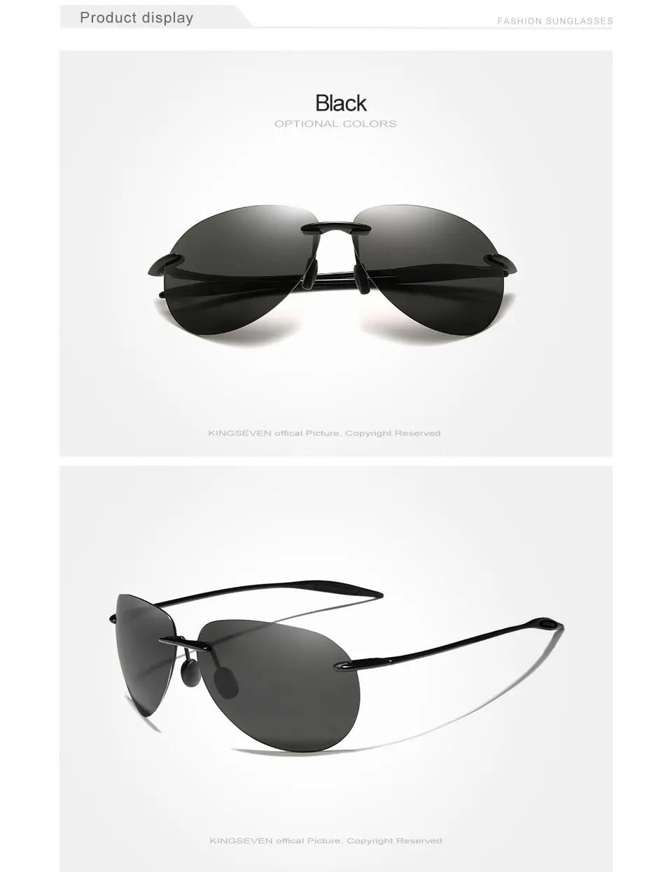 KINGSEVEN DESIGN Herren Klassische Pilotensonnenbrille Polarisierte Sonnenbrille Für Männer Fahren Spiegellinse UV400 Schutz Oculos N7027 – Detail 3