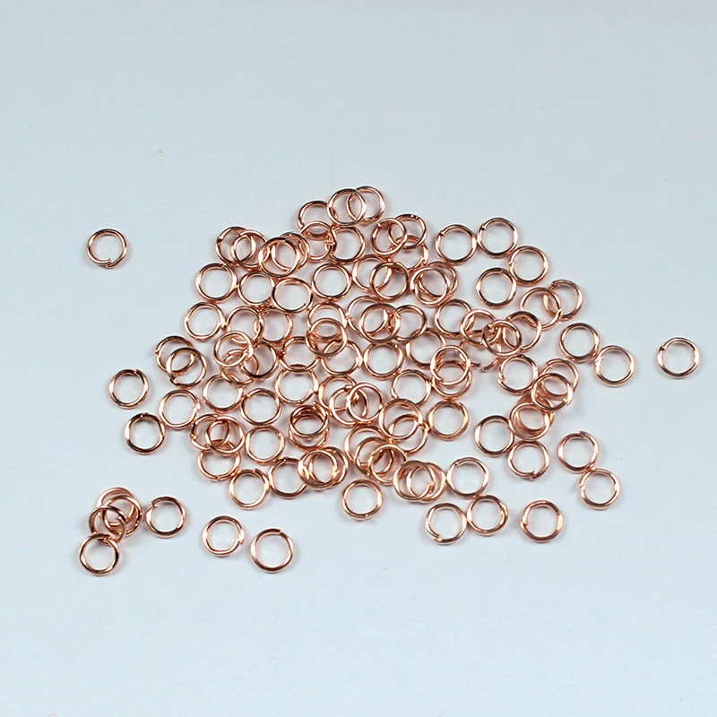 (T13893)4mm 5mm 6mm 7mm 8mm 10mm Rose gold color Round Iron Jump Rings Single Loop Diy Findings wholesale