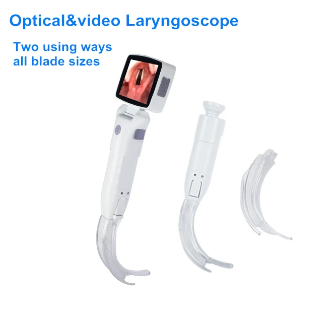 Professional Medical Disposable Anaesthesia Digital Two ways Use Optical And Video Laryngoscope