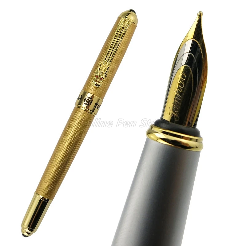 

Jinhao 1000 Metal Golden Mesh Barrel Dragon Clip Medium Nib 0.5MM Fountain Pen Office School Writing Gift Pen Accessory
